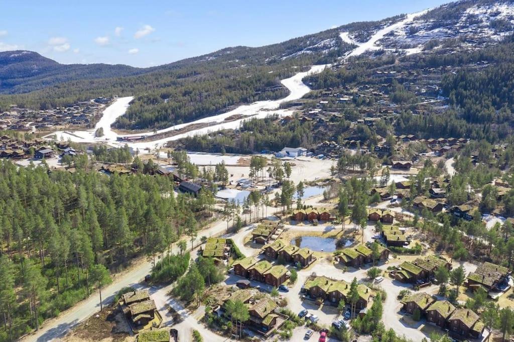 Tradisjonell Laftet Hytte Vradal Exteriér fotografie